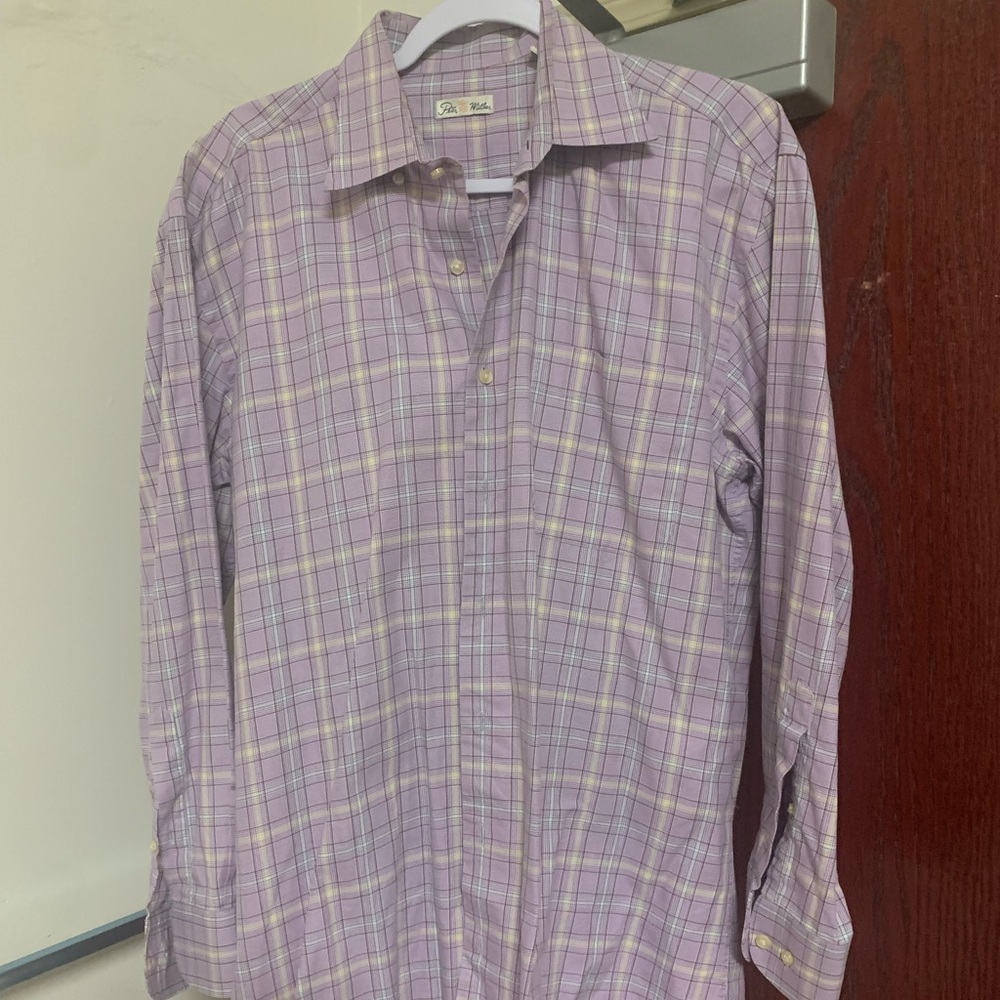 Peter Millar Shirt Mens Medium Purple Long Sleeve Button Down